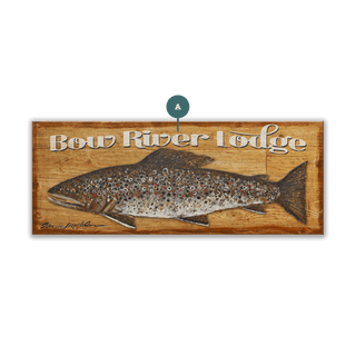 Brown Trout: Personalized - Metal on Wood Shaped Wall Art Shelle Lindholm