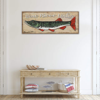 Muskie: Personalized - Metal on Wood Shaped Wall Art Shelle Lindholm