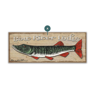 Muskie: Personalized - Metal on Wood Shaped Wall Art Shelle Lindholm