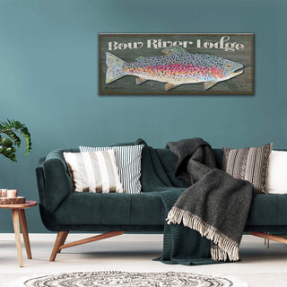 Rainbow Trout: Personalized - Metal on Wood Shaped Wall Art Shelle Lindholm