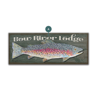 Rainbow Trout: Personalized - Metal on Wood Shaped Wall Art Shelle Lindholm