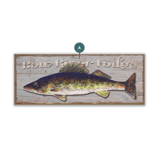 Walleye: Personalized - Metal on Wood Shaped Wall Art Shelle Lindholm