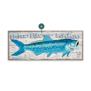Tarpon: Personalized - Metal on Wood Shaped Wall Art Shelle Lindholm