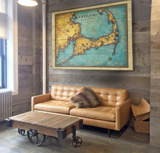 Cape Cod, Massachusetts: Illustrated Map - Wood & Metal Wall Art Wood & Metal Wall Art Lisa Middleton