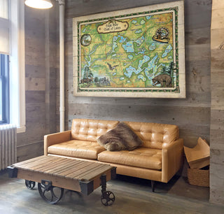 Eagle River Chain of Lakes: Illustrated Map - Wood & Metal Wall Art Wood & Metal Wall Art Lisa Middleton