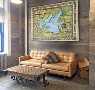 Leech Lake, Minnesota: Illustrated Map - Wood & Metal Wall Art Wood & Metal Wall Art Lisa Middleton