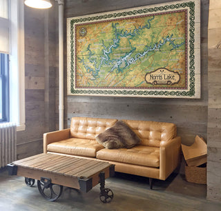 Norris Lake, Tennessee: Illustrated Map - Wood & Metal Wall Art Wood & Metal Wall Art Lisa Middleton
