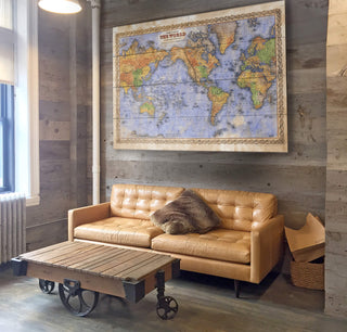 Colton's Map of the World - Wood & Metal Wall Art Wood & Metal Wall Art Lisa Middleton