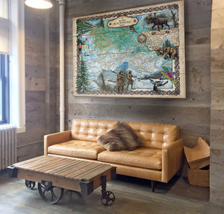 Ski Runs of Big Sky Mountain Resort, Montana - Wood & Metal Wall Art Wood & Metal Wall Art Lisa Middleton
