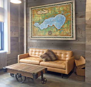 Clear Lake, Iowa: Illustrated Map - Wood & Metal Wall Art Wood & Metal Wall Art Lisa Middleton