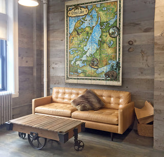 Cross Lake, Minnesota: Illustrated Map - Wood & Metal Wall Art Wood & Metal Wall Art Lisa Middleton