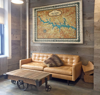 Lake Gaston, North Carolina: Illustrated Map - Wood & Metal Wall Art Wood & Metal Wall Art Lisa Middleton