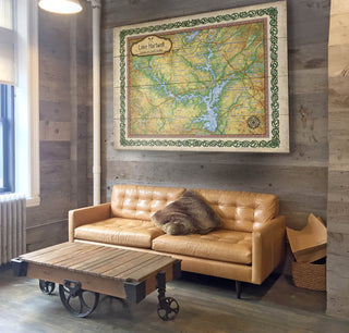 Lake Hartwell: Georgia and South Carolina: Illustrated Map - Wood & Metal Wall Art Wood & Metal Wall Art Lisa Middleton
