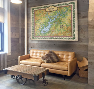 Lake Lanier, Georgia: Illustrated Map - Wood & Metal Wall Art Wood & Metal Wall Art Lisa Middleton