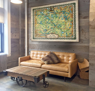 The Lakes of Oneida County, Wisconsin: Illustrated Map - Wood & Metal Wall Art Wood & Metal Wall Art Lisa Middleton