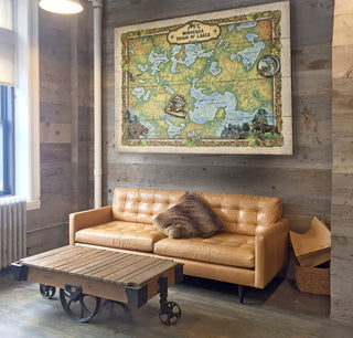 Minocqua Chain of Lakes: Illustrated Map - Wood & Metal Wall Art Wood & Metal Wall Art Lisa Middleton