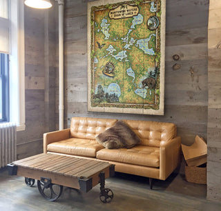 Manitowish Chain of Lakes: Illustrated Map - Wood & Metal Wall Art Wood & Metal Wall Art Lisa Middleton