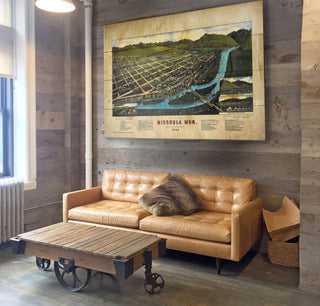 Bird's Eye View of Missoula Montana - Wood & Metal Wall Art Wood & Metal Wall Art Lisa Middleton