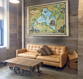 White Bear Lake, Minnesota: Illustrated Map - Wood & Metal Wall Art Wood & Metal Wall Art Lisa Middleton