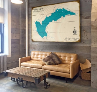 Ashley Lake, Montana - Wood & Metal Wall Art Wood & Metal Wall Art Lake Art