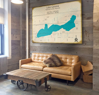 Lake Geneva, Wisconsin - Wood & Metal Wall Art Wood & Metal Wall Art Lake Art