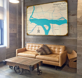 Niagara Falls Eastern Section NY - Wood & Metal Wall Art Wood & Metal Wall Art Lake Art