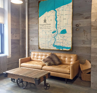 Niagara River Ontario to Falls - Wood & Metal Wall Art Wood & Metal Wall Art Lake Art