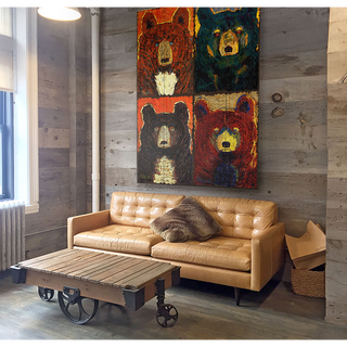 Bear Necessities: Colors of the Wild Tetraptych - Wood Plank Wall Art Wood & Metal Wall Art Shelle Lindholm