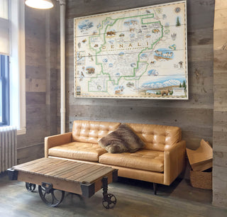 Denali National Park Xplorer Map - Wood & Metal Wall Art Wood & Metal Wall Art Xplorer Maps