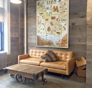 Zion National Park Xplorer Map - Wood & Metal Wall Art Wood & Metal Wall Art Xplorer Maps