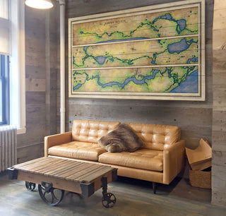 St. John's River, Florida: Illustrated Map - Wood & Metal Wall Art Wood & Metal Wall Art Lisa Middleton