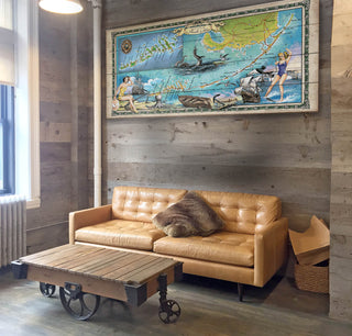 The Florida Keys: Wide Illustrated Map - Wood & Metal Wall Art Wood & Metal Wall Art Lisa Middleton