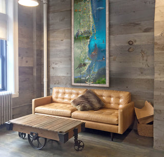 The Gold Coast of Florida: Illustrated Map - Wood & Metal Wall Art Wood & Metal Wall Art Lisa Middleton