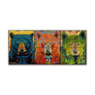 Bear Necessities: Rustic Royals Triptych - Wood Plank Wall Art Wood & Metal Wall Art Shelle Lindholm